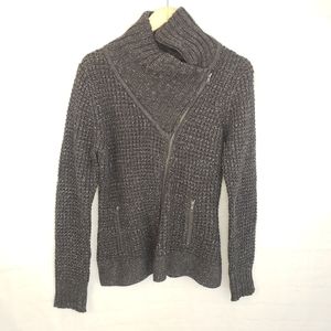 FENN WRIGHT MANSON Cowl Neck Sparkle Sweater Zip